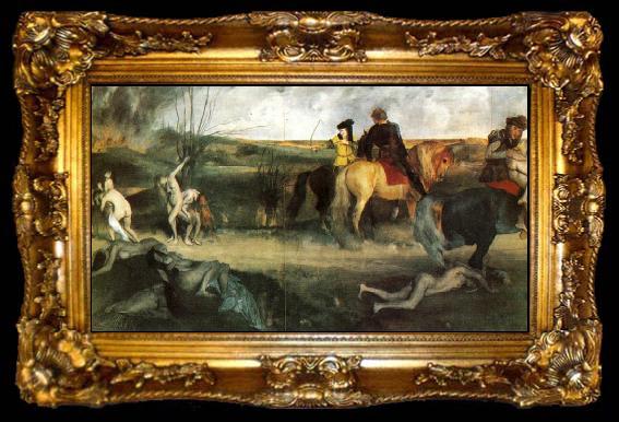 framed  Edgar Degas Medieval War Scene, ta009-2